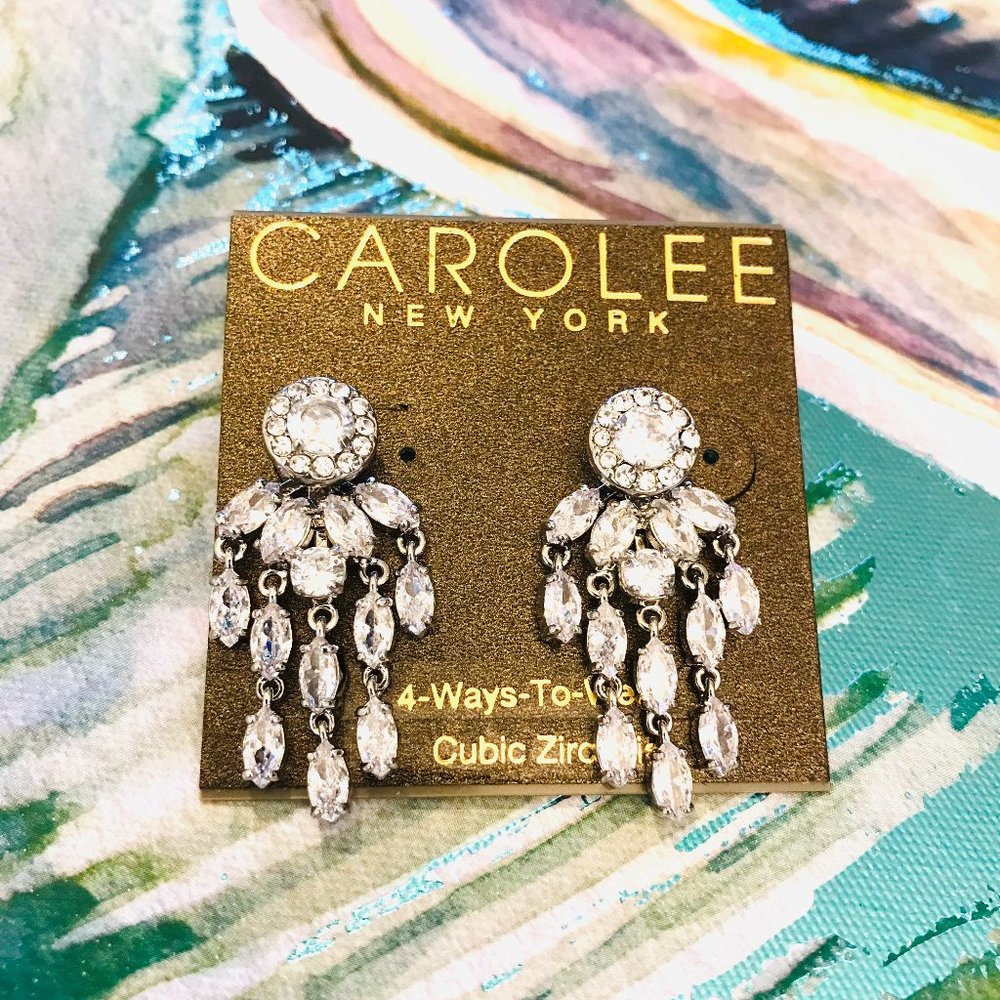 CAROLEE NEW YORK CUBIC ZIRCONIA EARRINGS  4 IN 1